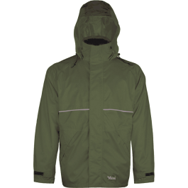 Viking Journeyman 3305J-S  ~  420D Heavy Duty Rain Hooded Jacket in Green (Small) - Ariba Safety