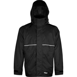 Viking Journeyman 3307J-2XL  ~  420D Heavy Duty Hooded Rain Jacket in Black (2X-Large) - Ariba Safety
