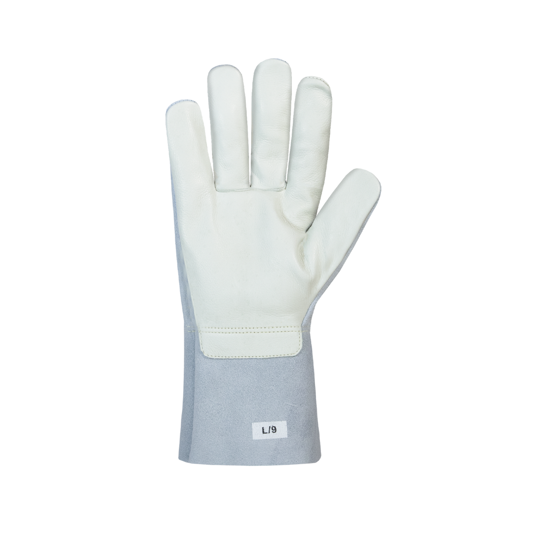 Reusable Gloves Superior Glove 375CSiM Glove Cowgrain Leather Palm / Split Back Kevlar Sewn - 4 Inch Split Leather Cuff (Medium)