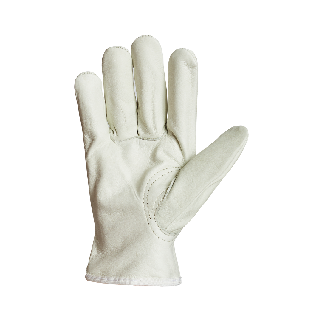 Reusable Gloves Superior Glove 378AXS Cowgrain Drivers Glove with Keystone Thumb and Elastic Back Unlined (X-Small)