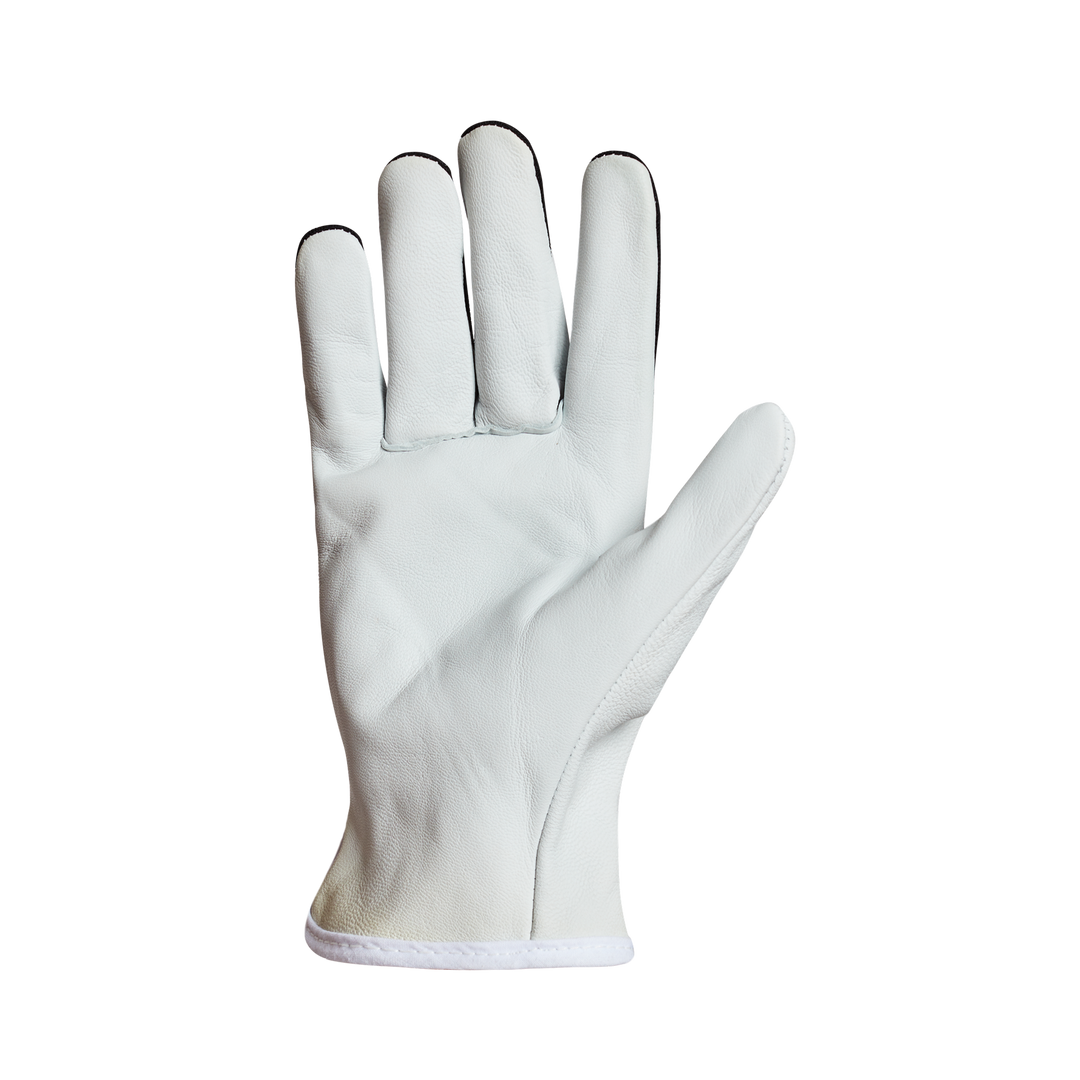 Reusable Gloves Superior Glove 378GAX/S Goatskin Drivers Glove Black Interlock Knit Back with Wing Thumb (Small)