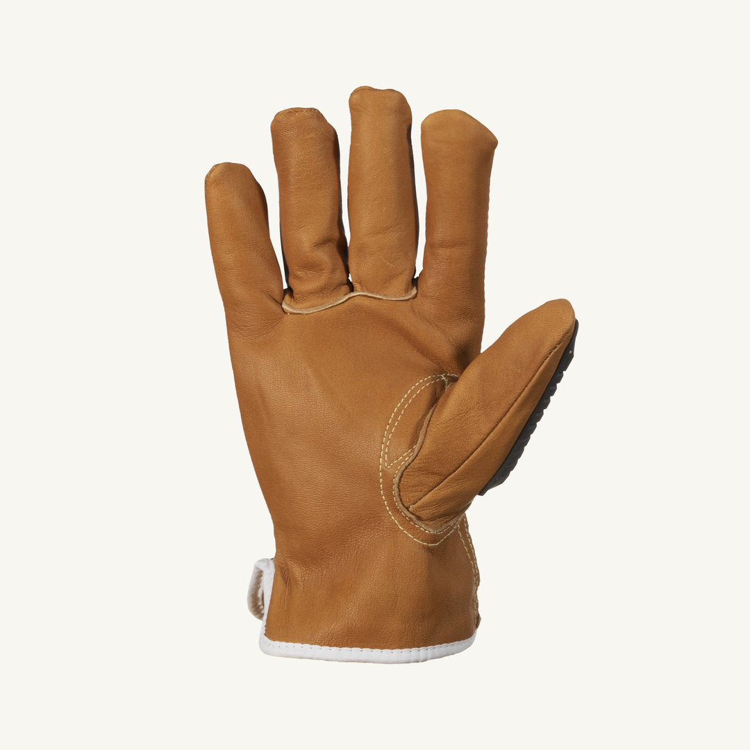 Superior Glove 378GOBKVBS Glove - Endura Goatskin Drivers Oilbloc Treated Fr Kevlar Glass Lined Tpr Back ANSI 4 Arc 3