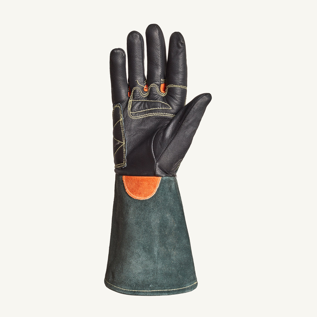Superior Glove 398GLBGXXL Endura Black Goat Tig Reinforced Palm Lined Back Kevlar Sewn 6 Cf Ansi Heat 2 Superior