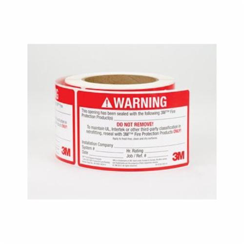 3M 7010400882 3M Firestop Identification Label 3 in x 5 in 250 Labels/Roll 4 Rolls/Case 3M 7010400882