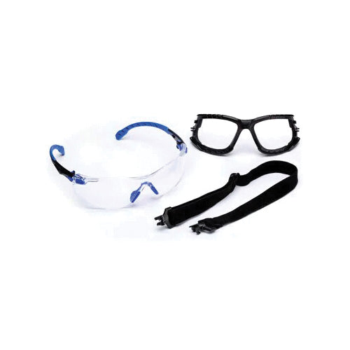 Glasses 3M S1101SGAF-KT Solus Protective Eyewear With Clear Scotchgard Anti-Fog Lens 1000-Series Kit Black / Blue 20 Ki