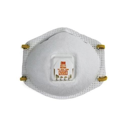 Disposable Respirators 3M 8511 8511 Particulate Respirator with cool flow valve (N95 Filter Masks)