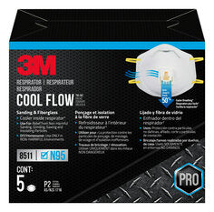 3M 8511PB6-B-PS 3M Respirator 8511P5-C-PS Pro Series Paint Sanding N95 Valved 5/Pack 3M 7100117492