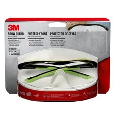3M 47100H1-DC 3M Brow Guard Safety Eyewear 47100H1-DC Black & Green Frame Clear Lens 4/Case 3M 7100153545