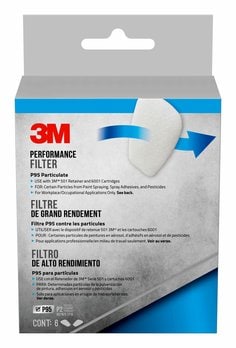 3M 5P71P6-DC 3M Performance Filter 5P71P6-DC P95 Particulate White 6/Pack 6 Packs/Case 3M 7100187654