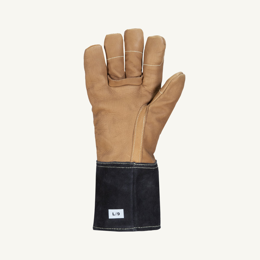 Superior Glove 505GOBFCXXL Glove - Oilbloc Graingoat Palm Split Back Welders Crush Resistant Thumb & 3 Finger Caps
