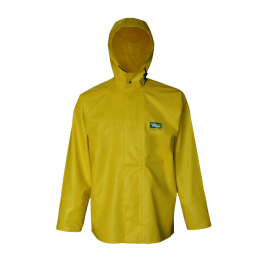 Viking Journeyman 5125J-M  ~  Industrial Oil Resistant Jacket with Attached Hood in Yellow - 0.45mm (Medium) - Ariba Safety