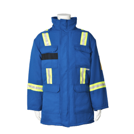 Viking Firewall 555661200SR  ~  FR CXP Nomex Striped Insulated Parka in Royal Blue (Small) - Ariba Safety