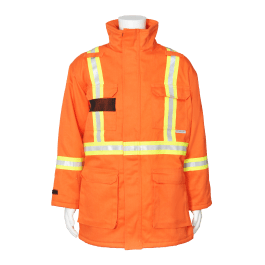 Viking Firewall 556791200LT  ~  FR CSA Striped Insulated Parka in Orange (Large Tall) - Ariba Safety