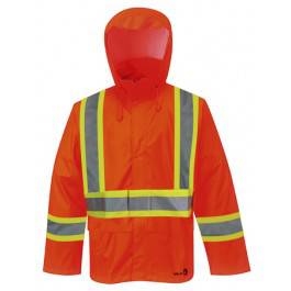 Viking Handyman 6055FRJO-XXXXL  ~  FR Treated PU with Poly Backing Jacket in Orange (4X-Large) - Ariba Safety