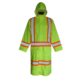Viking 6326G-M  ~  Hi-Vis Safety Long Coat with Hood in Yellow (Medium) - Ariba Safety