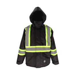 Viking Open Road 6326JB-XXXXL  ~  Hi-Vis 150D Insulated Rain Jacket in Black (4X-Large) - Ariba Safety