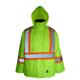 Viking Open Road 6326JG-L  ~  Hi-Vis 150D Insulated Rain Jacket in Yellow (Large) - Ariba Safety