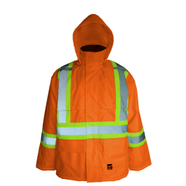 Viking Open Road 6326JO-S  ~  Hi-Vis 150D Insulated Rain Jacket in Orange (Small) - Ariba Safety