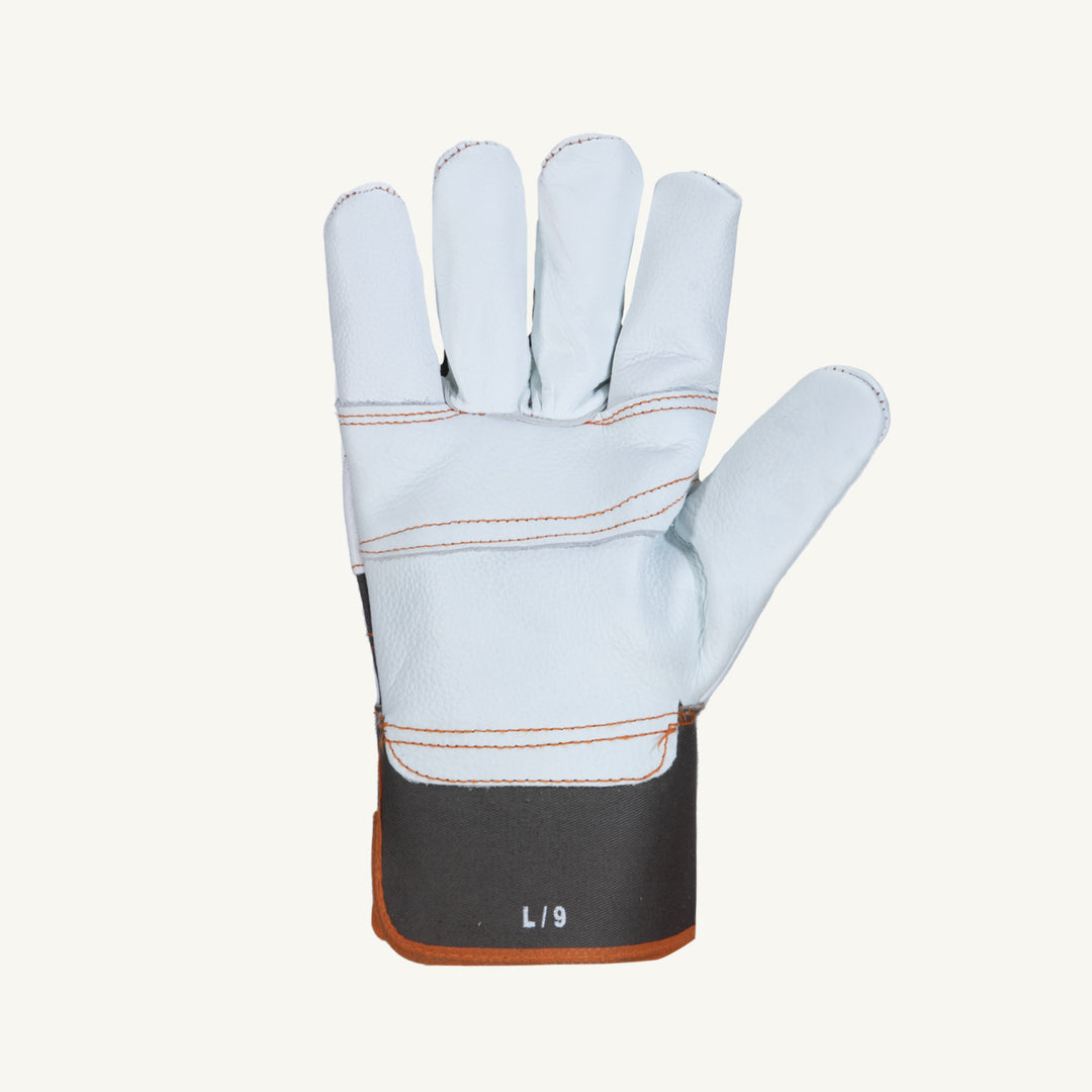 Reusable Gloves Superior Glove 76GBQ Goat-Skin Fitters Gloves with Palm Patch and Safety Cuffs (Large)