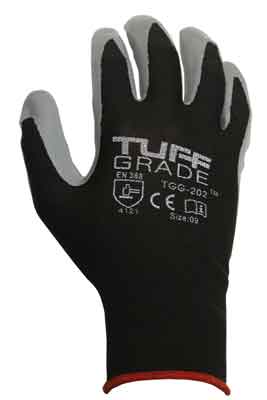 Tuff Grade TGG-202-09 ~ Gloves With Foam Nitrile Palm, Polyester Shell ...