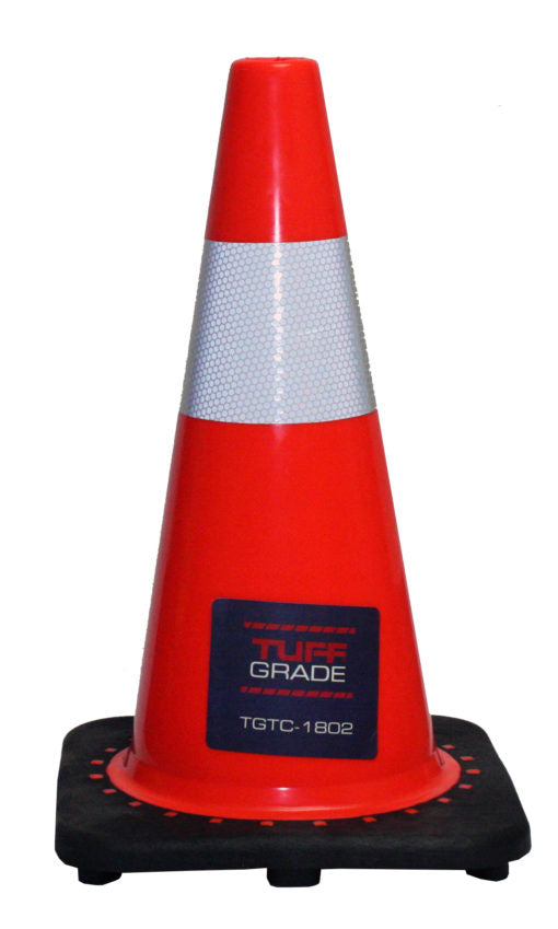 Traffic Cones & Drums Tuff Grade TGTC-1803 Traffic Cone 18 Inch Orange 6 Inch Reflective Collar 3 Lbs