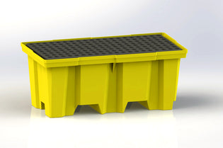 Spill Pallet Enpac 5222-YE Poly-Spillpallet 2000 (2 Drum) 53.5 Inch X 29 Inch X 17 Inch