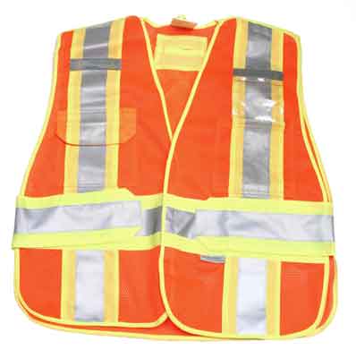 Vests Tuff Grade TGVEST-005 Safety Vest High Vis Orange Mesh One Size