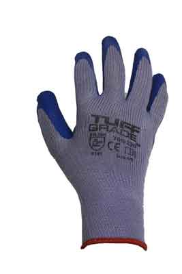 Work Gloves Tuff Grade TGG-220-06 10 Gauge Poly Cotton Shell Latex Palm