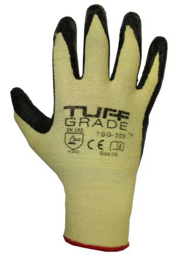 Work Gloves Tuff Grade TGG-209-11 13 Gauge Kevlar Shell Black Nitrile Palm