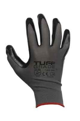 Work Gloves Tuff Grade TGG-200-06 13 Gauge Polyester Shell Nitrile Palm