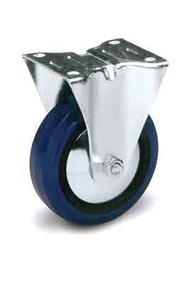 Casters Tuff Grade V30125F-IR/BR Caster 5 Inch Rigid Blue Rubber 440Lb Cap