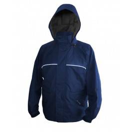 Viking Torrent 828N-S  ~  Fully Lined Hooded Stroller Rain Jacket - Polyester/PVC in Navy (Small) - Ariba Safety