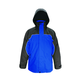 Viking Torrent 829BB-XL  ~  3-In-1 Hooded Stroller Jacket in Black/Blue (X-Large) - Ariba Safety