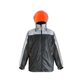 Viking Windigo 910CO-S  ~  Men's Lightweight Fully Lined Waterproof Jacket in Charcoal/Orange (Small) - Ariba Safety