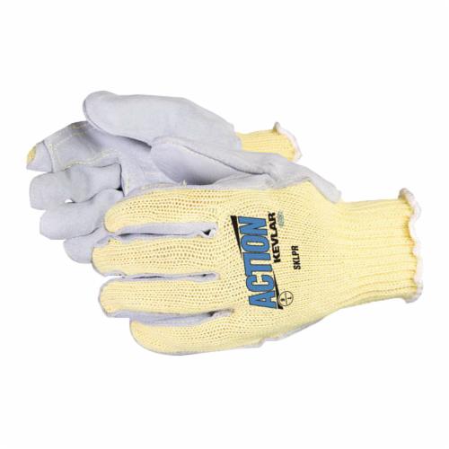Reusable Gloves Superior Glove SKLP/M Guncut Style Kevlar Gloves with Split Leather Palms (Medium)