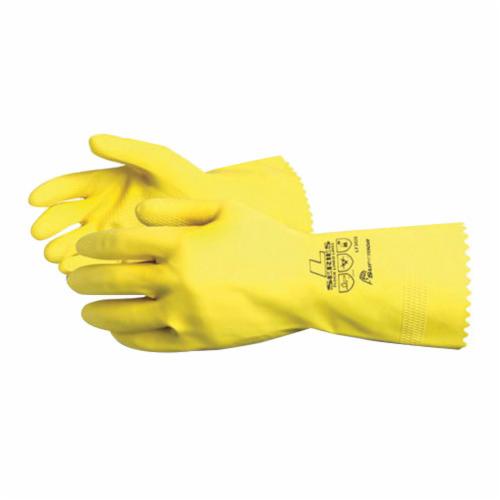 Reusable Gloves Superior Glove LF302010 Latex Gloves with Flock Lining and Pinked Cuffs - 12 Inches in length (Size 10)