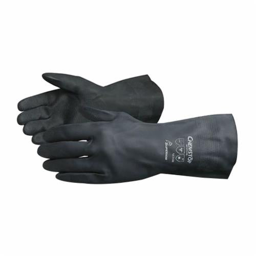 Superior Glove NE3030-7 Chemstop Flock Lined Neoprene Glove Black 30Mil 12 Length Superior