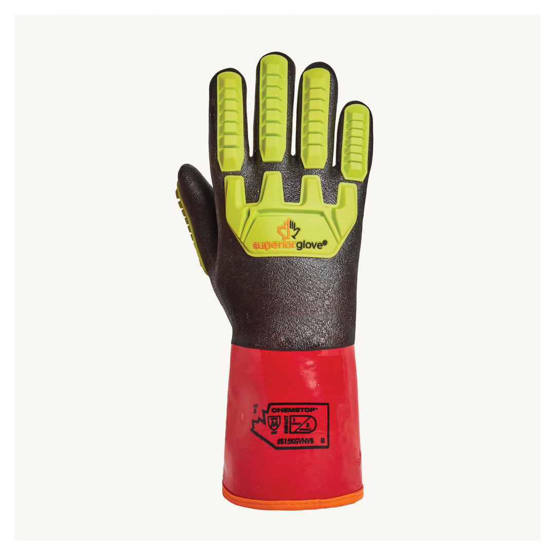 Reusable Gloves Superior Glove S15KGVNVB11 Blended Kevlar Gloves with PVC Coated Nitrile Overdip and Anti-Impact Taper Back - 30 cm (Size 11)