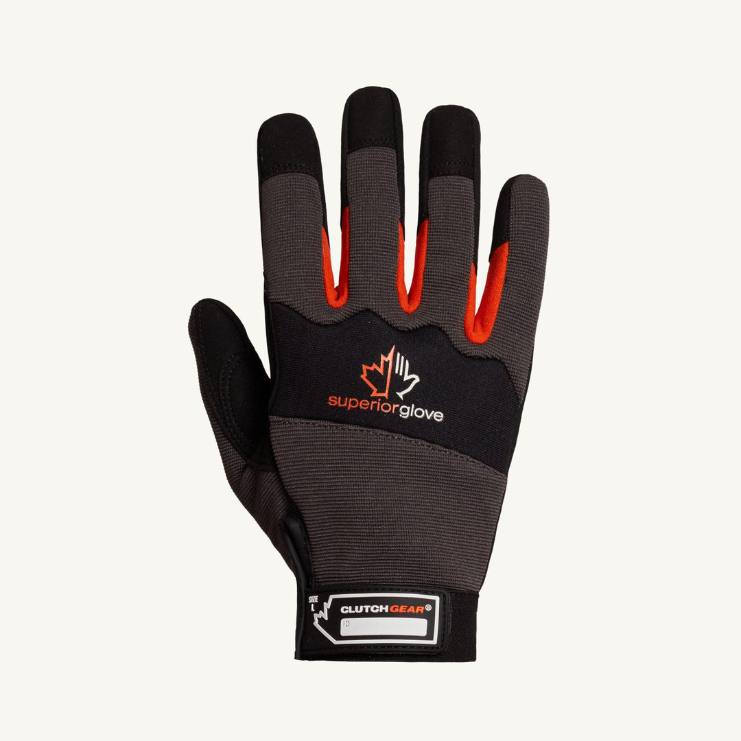Reusable Gloves Superior Glove MXBE/XS Mechanics Gloves with Synthetic Leather Palms in Dark-Grey/Back (X-Small)