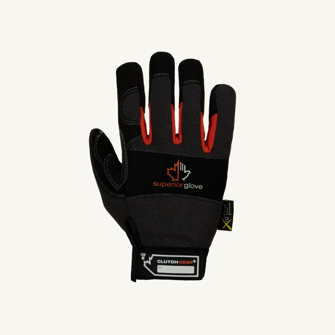 Reusable Gloves Superior Glove MXGBE/L Black Mechanics Gloves with Synthetic Palms and Gription Patches (Large)