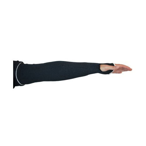 Superior Glove KBKB1T14TS Contender Sleeves 14 Inch Blended Black FR Kevlar With Stayz-Up Armbands & Thumbhole ANSI A4 Cut