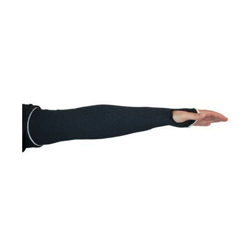 Reusable Sleeves Superior Glove KBKB1T18XXL Contender Sleeves 18 Inch Flame Retardant Blended Black Kevlar With Stayz-Up Armbands Ansi A4 Cut (2X-Large)