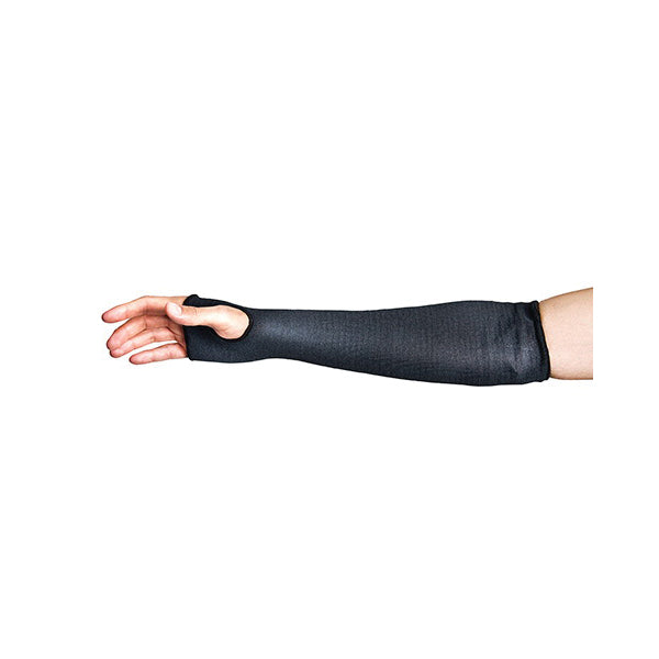Superior Glove KPXT18TH Contender Flame Resistant Black Protex Sleeve Tapered Knit 2 Ply 18 Inch With Thumbhole ANSI A2