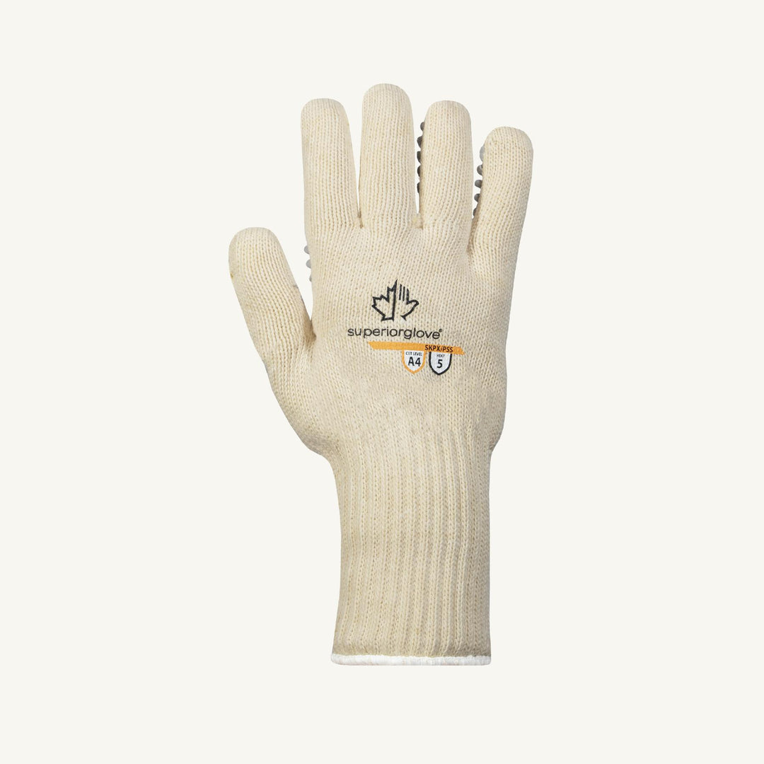 Reusable Gloves Superior Glove SKPX/PSS-S/M Heat Resistant Gloves with String Knit Kevlar/Protex and Silicone Strips (Small/Medium)
