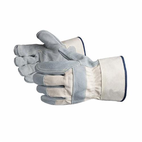 Reusable Gloves Superior Glove 69BRR Leather Side-Split Fitters Gloves with Double Palm and Safety Cuff (Large)