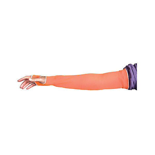 Superior Glove KOP1T22TH Hi-Viz Orange Cutban Sleeve Tapered Knit 1Ply 22 Inch With Th ANSI A2 Cut