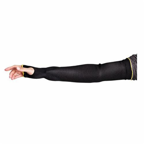 Superior Glove KP1T22TH/M Black Cutban Sleeve Tapered Knit Single Layer 22 Inch With Thumbhole ANSI A2 Cut