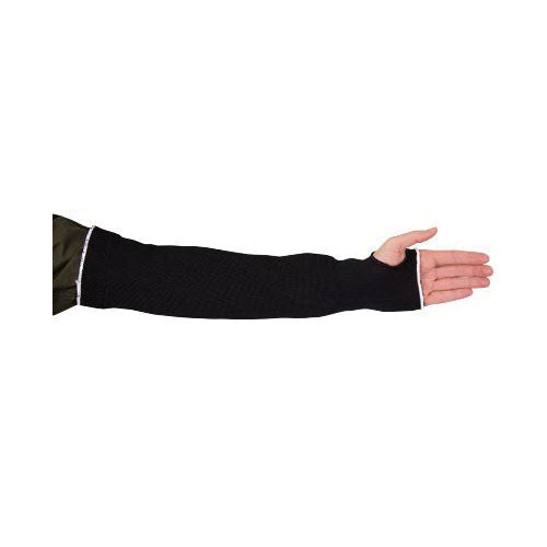 Superior Glove KP1T22SFXS Black Cutban Sleeve Tapered Knit Single Layer 22 Inch With Silicone Free Elastic ANSI A2 Cut