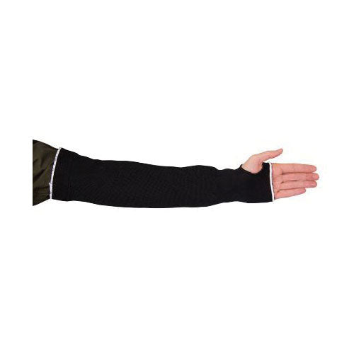 Superior Glove KP1T12TH Black Cutban Sleeve Tapered Knit Single Layer 12 Inch With Thumbhole ANSI A2 Cut