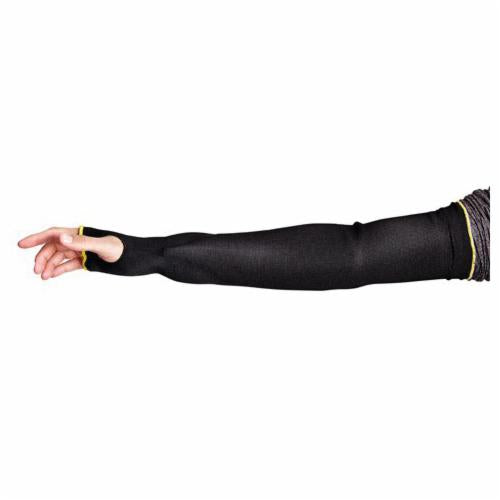 Superior Glove KP1T18THXS Black Cutban Sleeve Tapered Knit Single Layer 18 Inch With Thumbhole ANSI A2 Cut